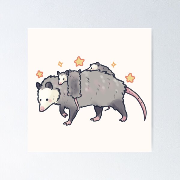 Item preview, Silly Opossum family illustration  designed and sold by Artofmayara.