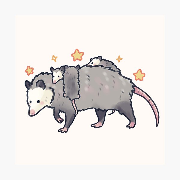 Item preview, Silly Opossum family illustration  designed and sold by Artofmayara.