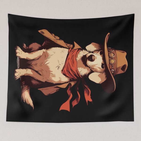 Item preview, Funny English Cream Dachshund Cowboy designed and sold by TomFrontierArt.