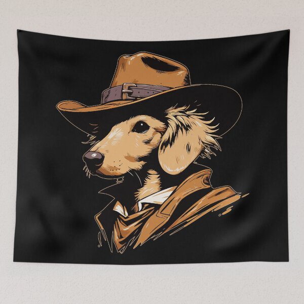 Item preview, Cool English Cream Dachshund Cowboy designed and sold by TomFrontierArt.