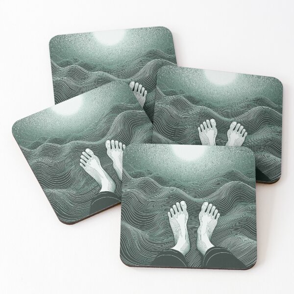 Item preview, Feet, water and sun/ Sea green and black designed and sold by My-fake-places.
