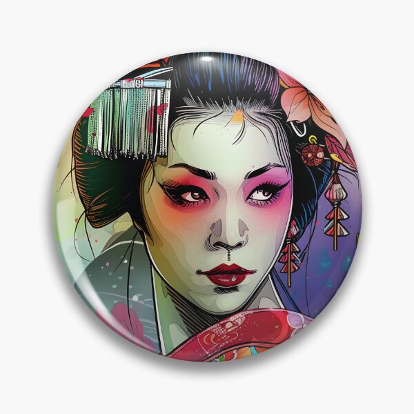 Item preview, Colorful illustration of a traditional geisha in kimono. designed and sold by Artessie.