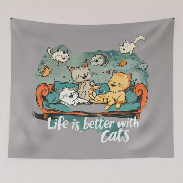 Item preview, Life is better with Cats designed and sold by FabulDeco2022.
