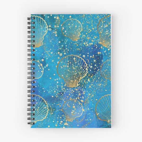 Item preview, Blue And Gold Glitter Seashell Pattern designed and sold by SeaStarAlex.
