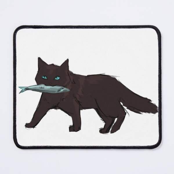 Item preview, Black Cat With Fish Sketch Colour designed and sold by Crescent-Canvas.