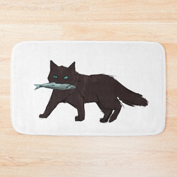 Item preview, Black Cat With Fish Sketch Colour designed and sold by Crescent-Canvas.