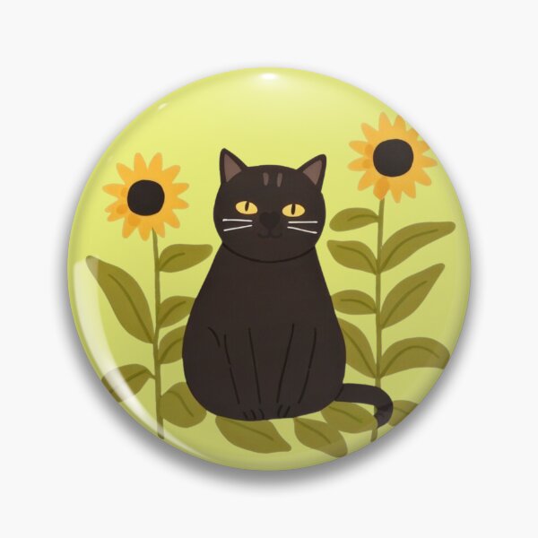 Item preview, Cute chubby funny kitty guards the sunflowers in the garden. designed and sold by SaraSumi.