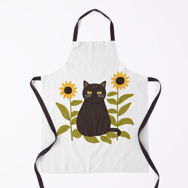 Item preview, Cute chubby funny kitty guards the sunflowers in the garden. designed and sold by SaraSumi.