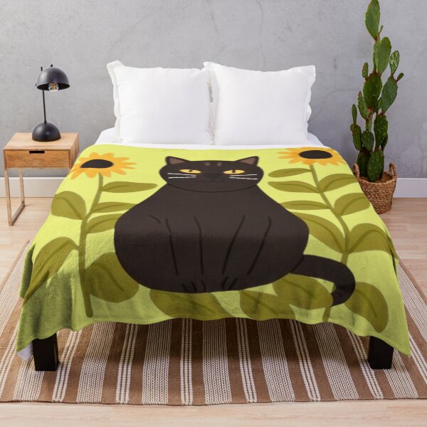 Item preview, Cute chubby funny kitty guards the sunflowers in the garden. designed and sold by SaraSumi.