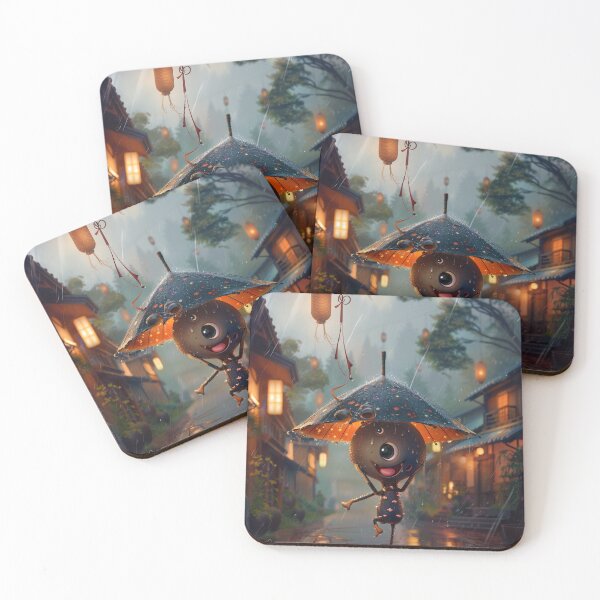 Item preview, Charming Karakasa Kozo Floating in Rainy Japanese Street designed and sold by sowhatesttop.