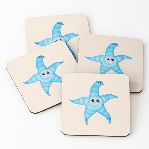 Item preview, cute cyan spiral starfish - light designed and sold by doveydotdraws.