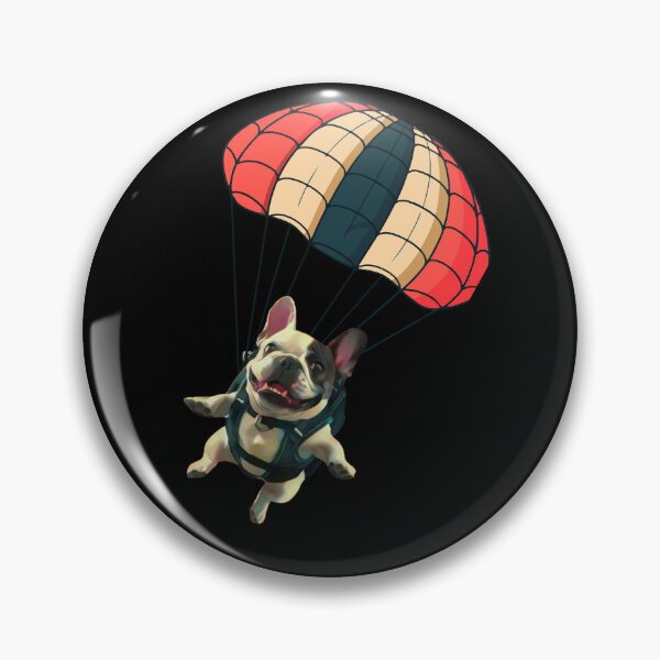 Item preview, French bulldog with a parachute designed and sold by JAGA-ALIME.