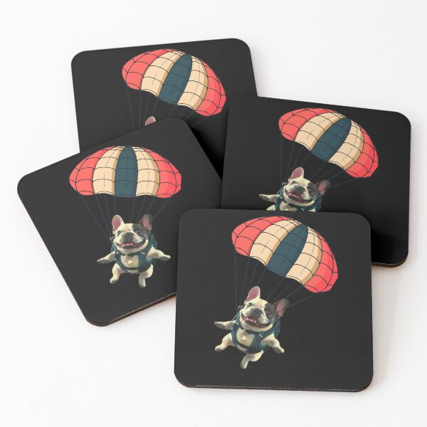 Item preview, French bulldog with a parachute designed and sold by JAGA-ALIME.