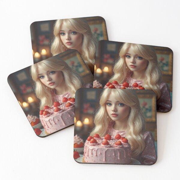Item preview, Beautiful girl with a strawberry cake  designed and sold by Millionsxi.