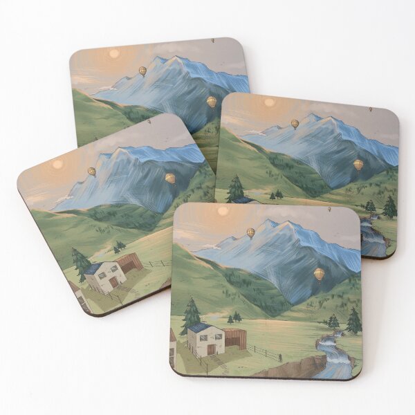 Item preview, Fantasy landscape with forest and mountains designed and sold by Munaalunaa.