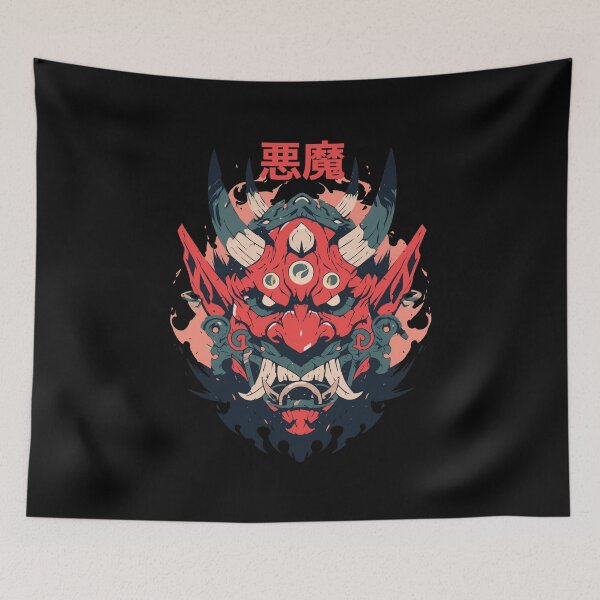 Item preview, Japanese demon mask AKM_02 designed and sold by NoNeed4InK.