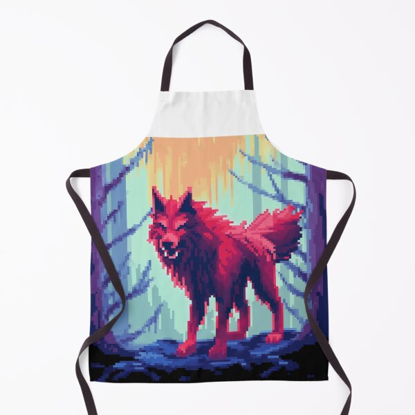 Artikelvorschau, Pixelkunst, roter Wolf entworfen und verkauft von SorryCatPlay.