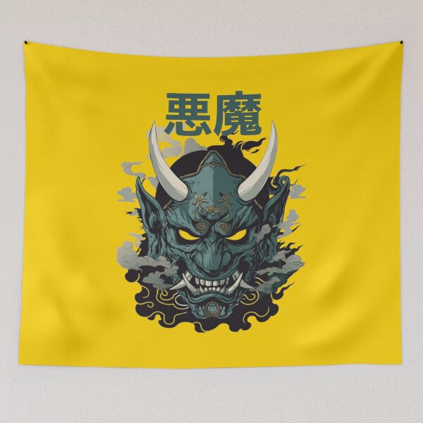 Item preview, Japanese demon mask AKM_01 designed and sold by NoNeed4InK.