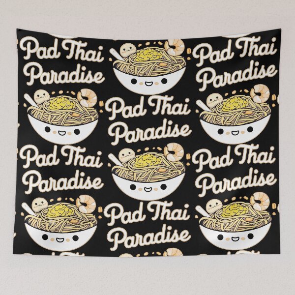 Item preview, Pad Thai Paradise: A Delicious Dream of Orange Noodles, Brown Shrimp, and White Eggs designed and sold by SplashTastic.