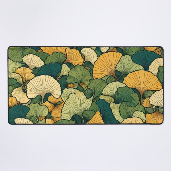 Item preview, Green and Gold Ginkgo Biloba Leaves Abstract Pattern designed and sold by Gaborai.