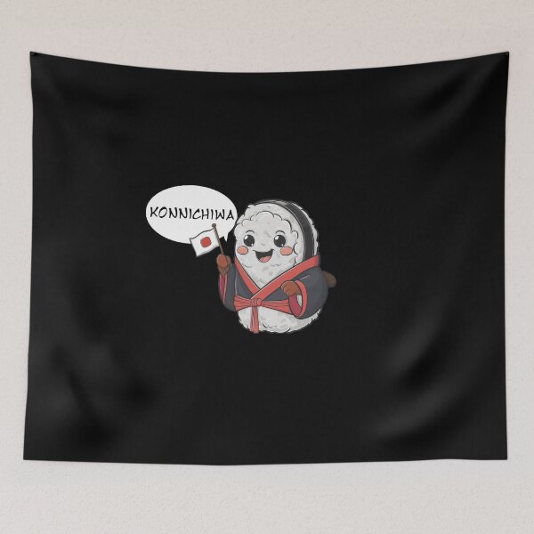 Item preview, Cute Japanese Sushi Konnichiwa designed and sold by vaxiek.