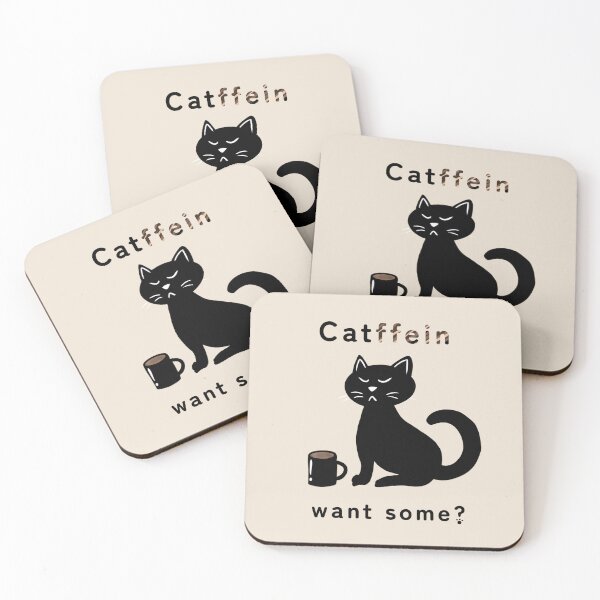 Item preview, Black cat with coffee mug designed and sold by babysnaily.