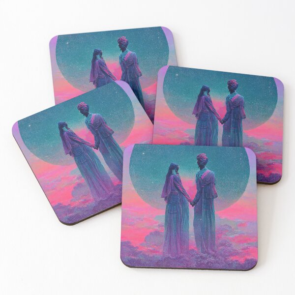 Item preview, The Lovers Tarot Card - Pink Vaporwave designed and sold by DreamersPlan.