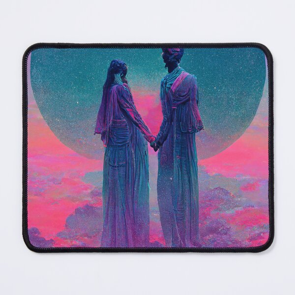 Item preview, The Lovers Tarot Card - Pink Vaporwave designed and sold by DreamersPlan.