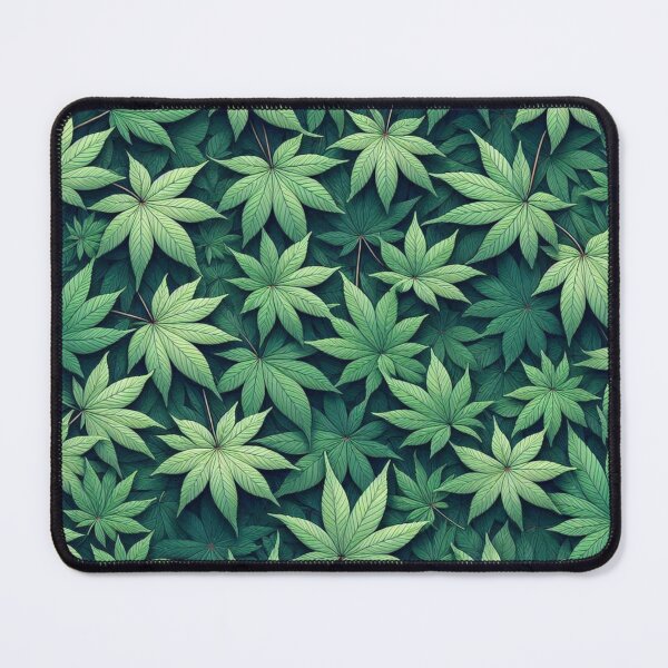 Item preview, Green Japanese Maple Leaves Abstract Pattern designed and sold by Gaborai.