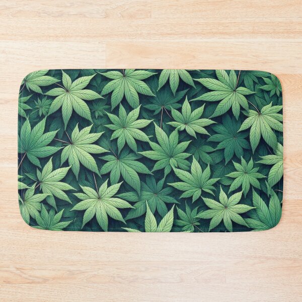 Item preview, Green Japanese Maple Leaves Abstract Pattern designed and sold by Gaborai.