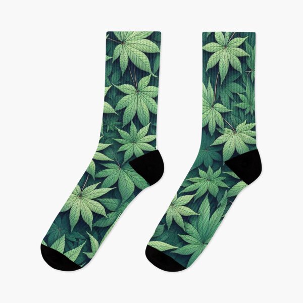 Item preview, Green Japanese Maple Leaves Abstract Pattern designed and sold by Gaborai.