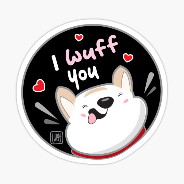 I Wuff You - Hund koreanisch - japanischer Stil 05 Sticker