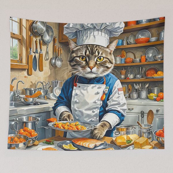 Item preview, Cat Cooking Fish designed and sold by BonNikos.