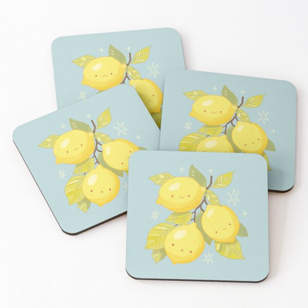 Item preview, Kawaii Happy Lemons illustration  designed and sold by YaraCuteArt.