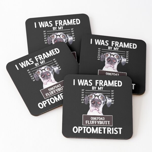 Item preview, Harlequin Great Dane I Was Framed Optometry Pun Quote designed and sold by Primroaddesigns.