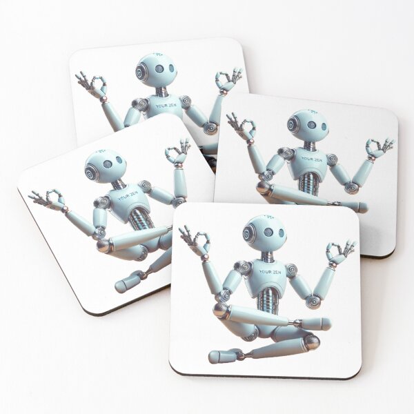 Aperçu de l'œuvre Robot Zen en pose de méditation - Design paisible et futuriste créée et vendue par NattyGe.