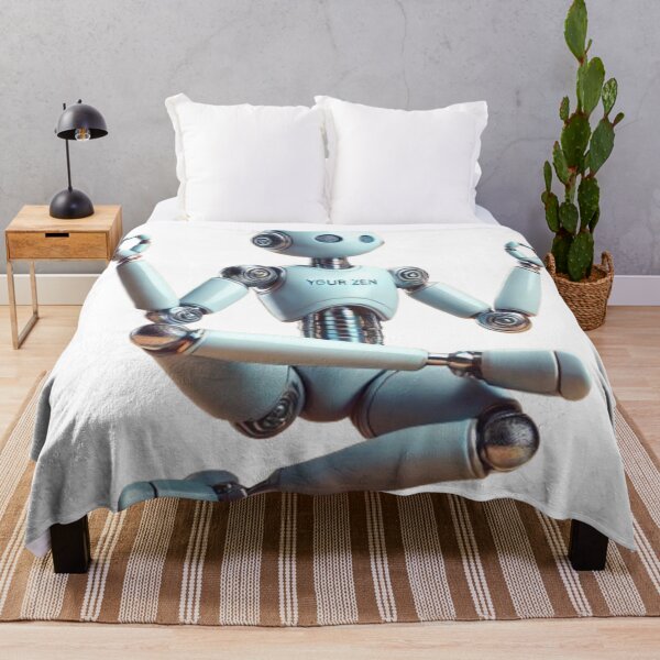 Item preview, Zen Robot in Meditation Pose - Peaceful and Futuristic Design designed and sold by NattyGe.