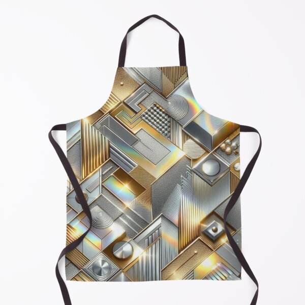 Item preview, Opulent Holographic Geometrics: Metallic Gold, Silver, and Bronze Fabric Pattern designed and sold by Rui Fernandes.