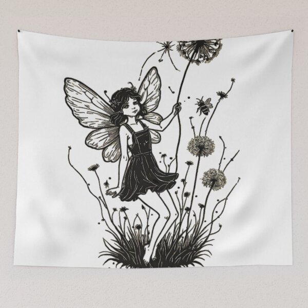 Item preview, Vintage look - sweet little fairy with a dandelion  designed and sold by Invisible-Cult.