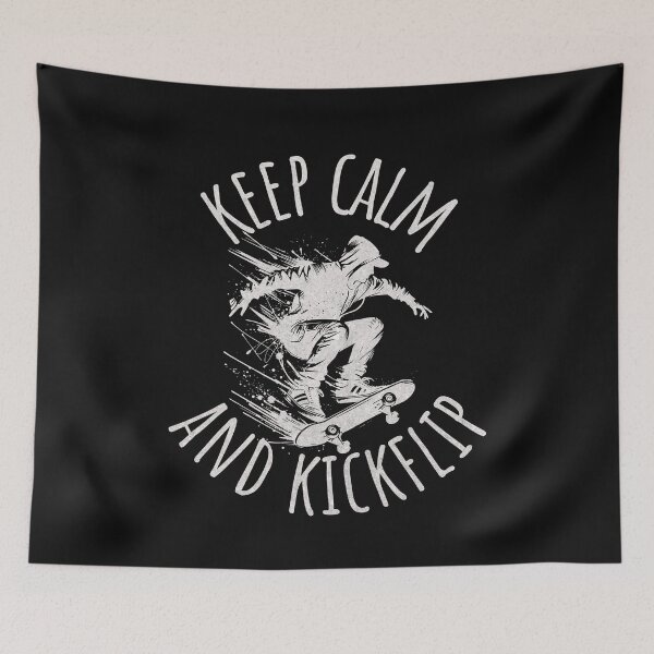 Item preview, Keep Calm and Kickflip Skateboard Quote designed and sold by ZeptepiTrends.