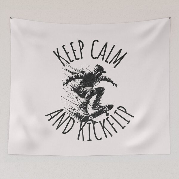 Item preview, Keep Calm and Kickflip Skateboard Quote designed and sold by ZeptepiTrends.