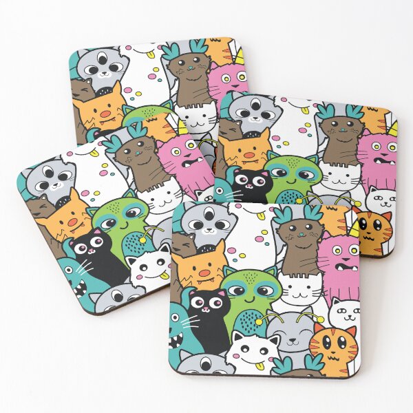 Item preview, Silly Alien Cat Monsters designed and sold by VintageStyle.
