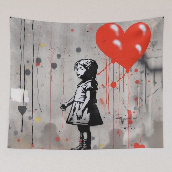 Item preview, banksy girl love heart graffiti designed and sold by AnthonwHels.