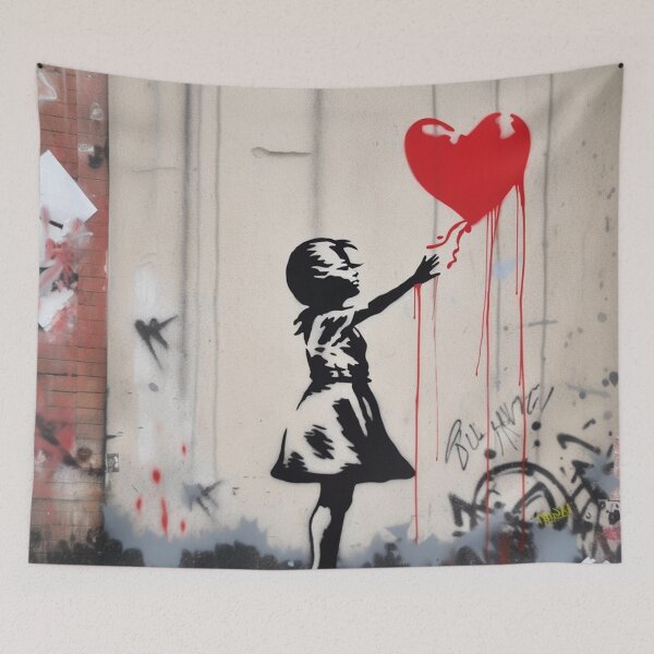 Item preview, bansky street little girl designed and sold by AnthonwHels.