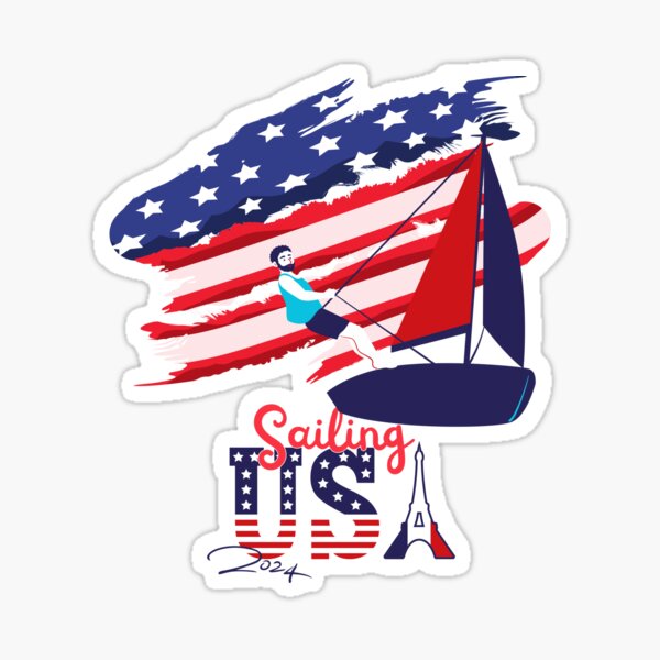 Item preview, Sailing USA Team, Olympics Paris 2024 designed and sold by ArtByKatti.