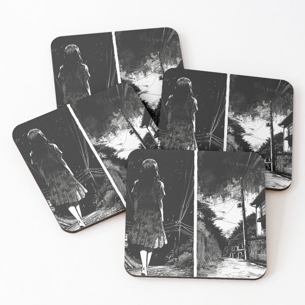 Item preview, path into nothingness – melancholic black and white manga anime girl designed and sold by ForsakenFrames.