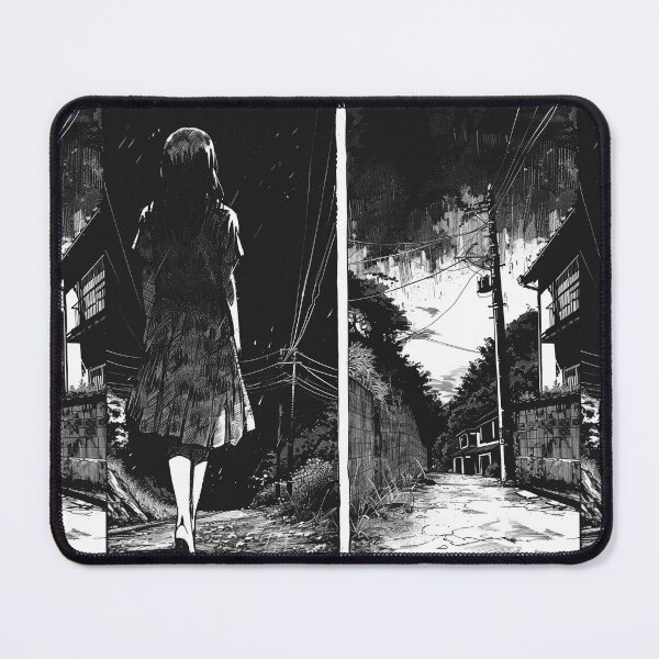Item preview, path into nothingness – melancholic black and white manga anime girl designed and sold by ForsakenFrames.