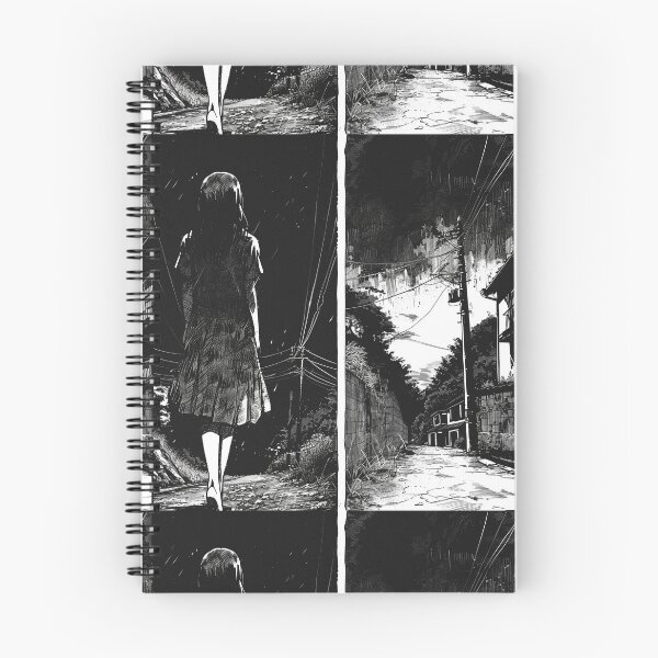 Item preview, path into nothingness – melancholic black and white manga anime girl designed and sold by ForsakenFrames.