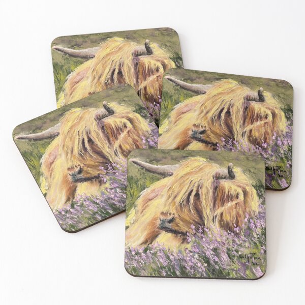 Item preview, Highland Coo in heather  designed and sold by CathiePuaArt.