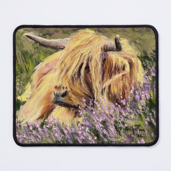 Artikelvorschau, Highland Coo in Heidekraut entworfen und verkauft von CathiePuaArt.
